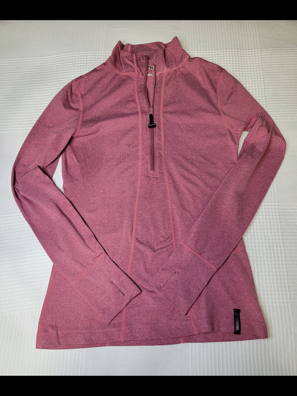 nomis Dusty Pink Quarter-Zip Long Sleeve Top - Small - EUC